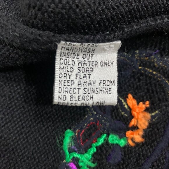 Vintage JACK B. QUICK Embellished Black Cardigan Sweater Size M Paisley Sequin - Picture 6 of 7